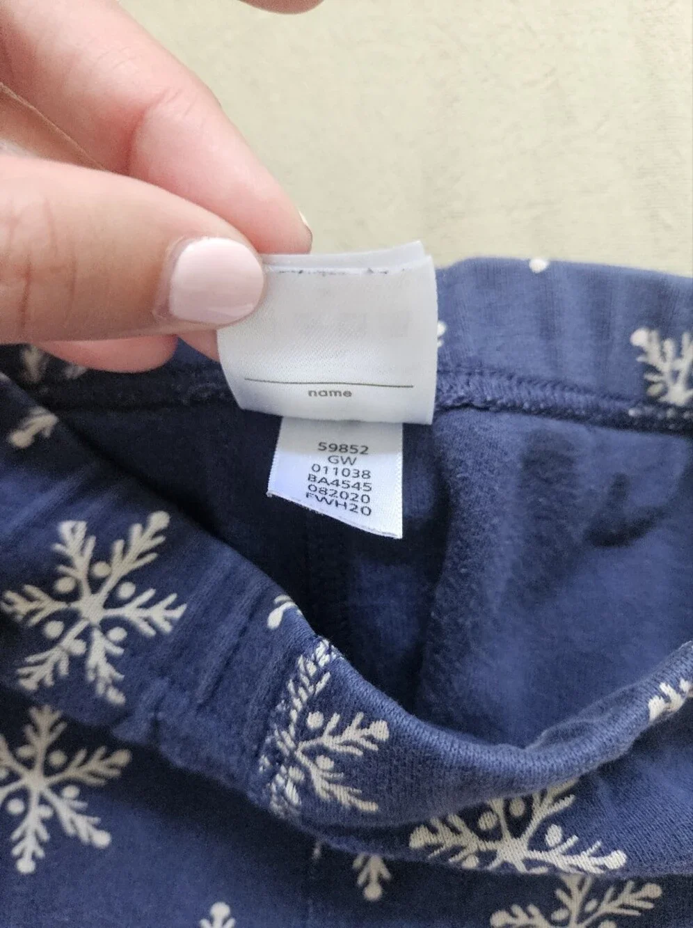 ​Hanna Andersson Blue Snowflake Organic Cotton Long Johns Pajama Set Kids US 4